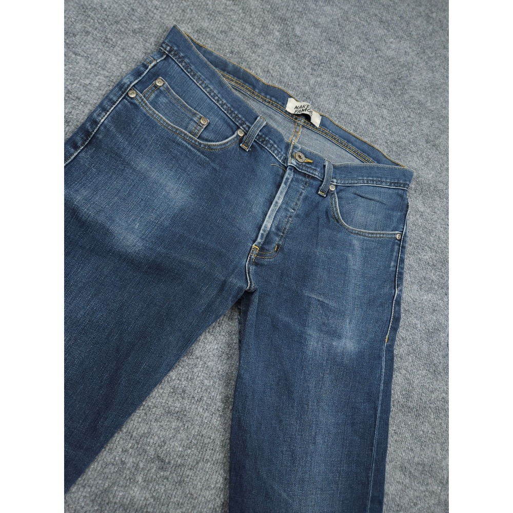 Naked Famous Denim Weird Guy Jeans Mens 32 x 30 Blue Selvedge Button Fly - Picture 2 of 13